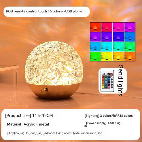 Water ripple projector crystal mood lamp RGB remote warm glow display