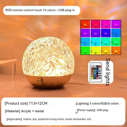 Water ripple projector crystal mood lamp RGB remote warm glow display