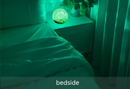 Water ripple projector crystal mood lamp teal color room lifestyle display