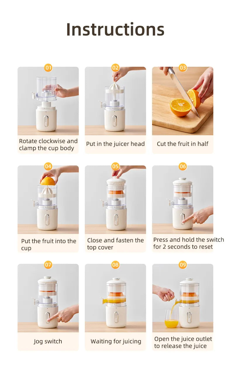 Wireless portable electric juicer packaging with accessories