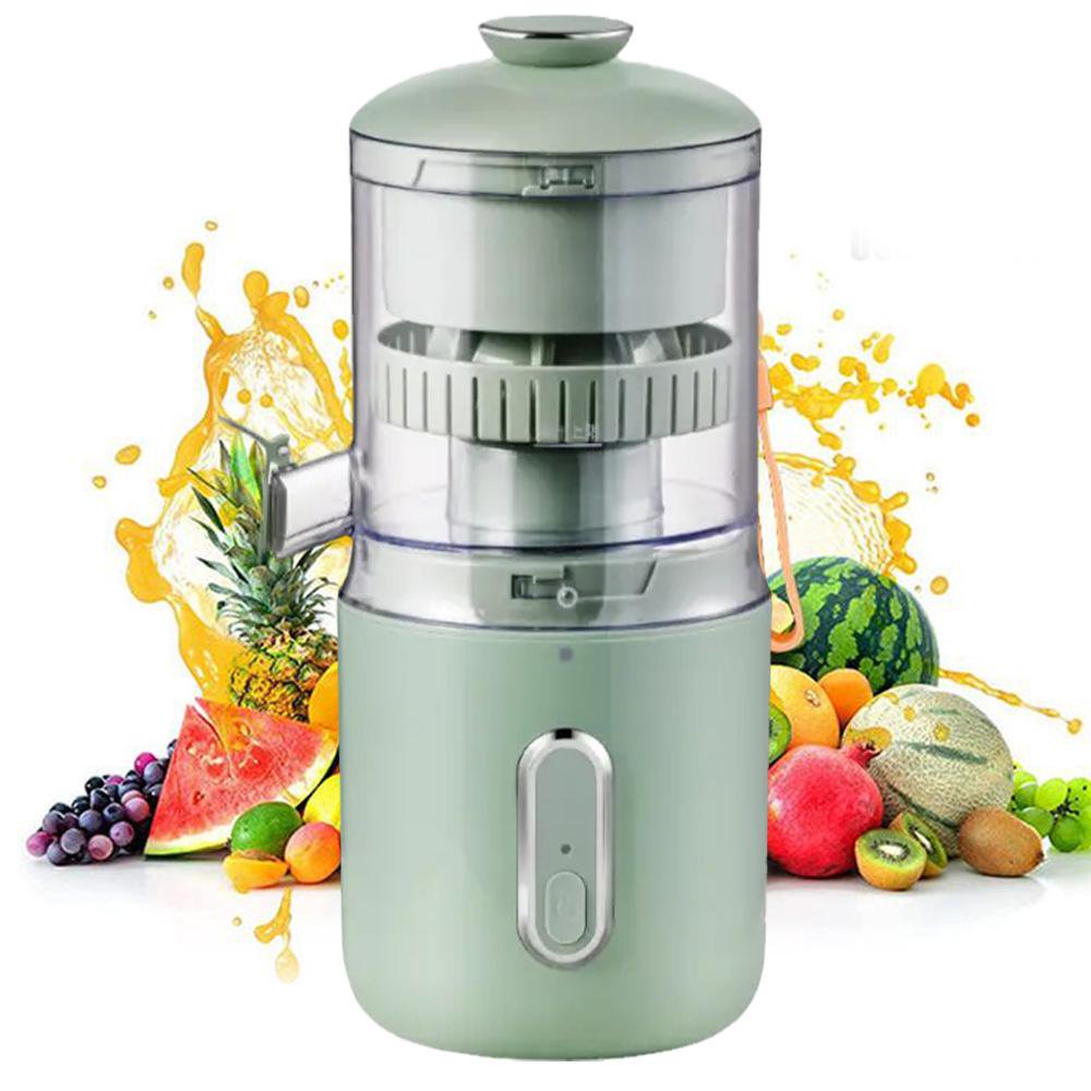 Stainless steel body of wireless portable electric juicer close up